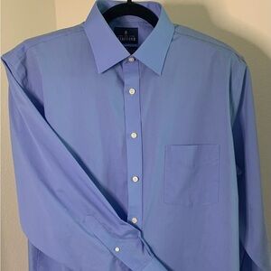 Stafford Light Blue Dress Shirt long sleeve button down shirt size 17 ease care